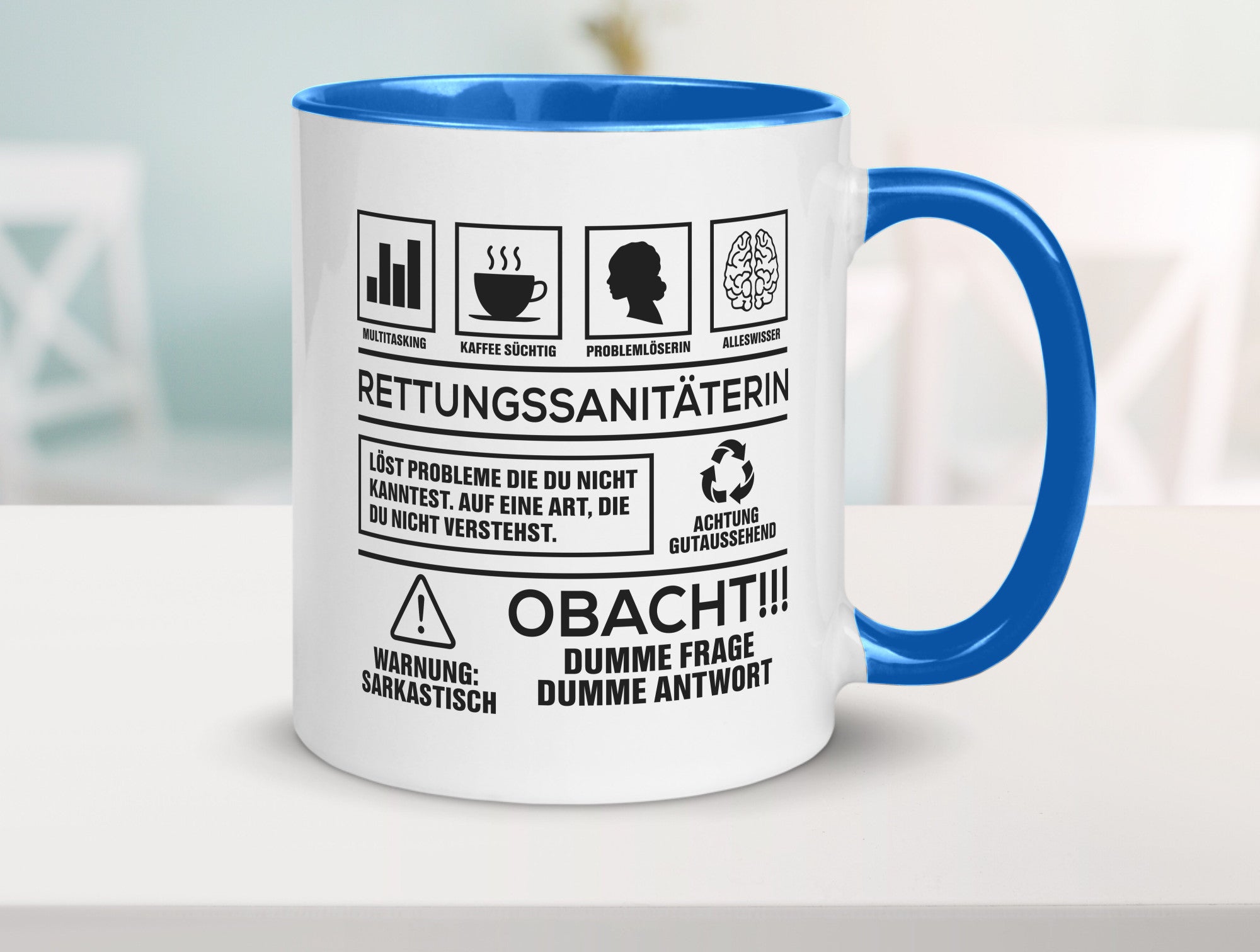 Achtung Probleme Rettungssanitäterin | Sanitäter Geschenkidee Humor Tasse