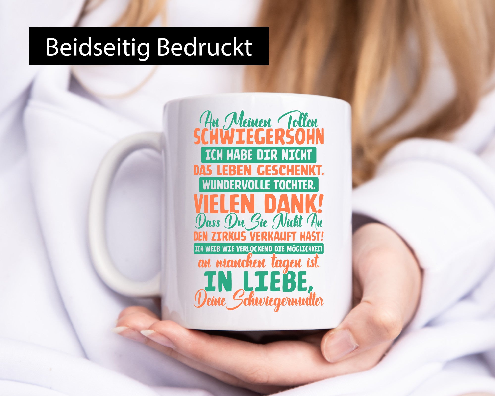 An meinen tollen Schwiegersohn vl3 Humor Familie Geschenkidee Tasse