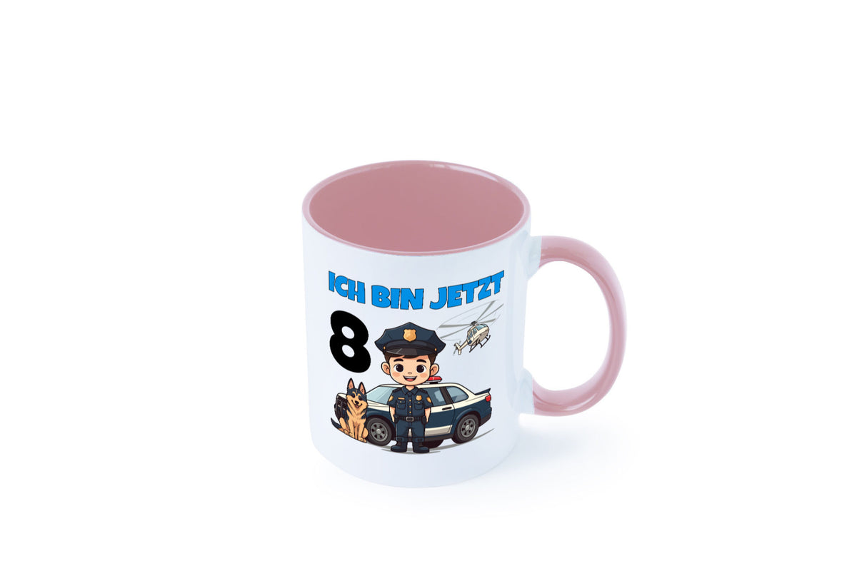 8. Geburtstag | 8 Jahre Polizei Kind Polizeiauto lustig Geschenkidee Geschenk Tasse