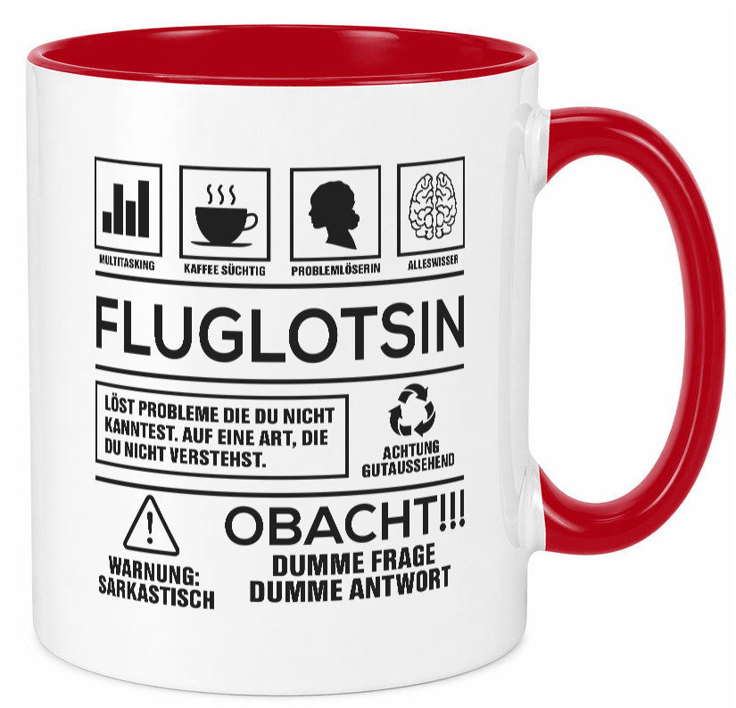 Achtung Probleme Fluglotsin | Flughafen Flugverkehr Geschenk Humor Geschenkidee Tasse