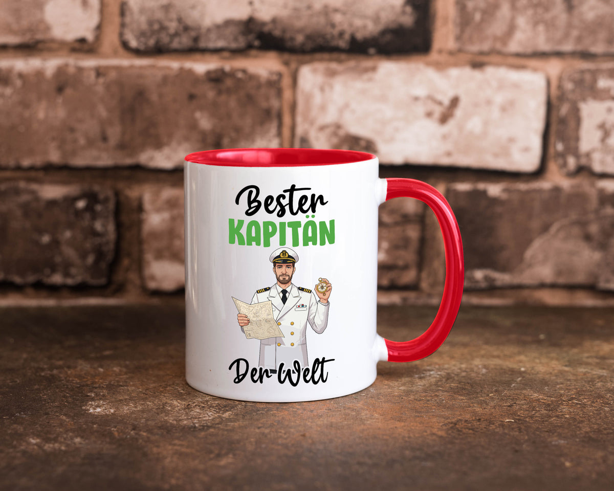 Bester Kapitän | Schiffskapitän Schiff v2 Geschenk Humor Geschenkidee lustiger Tasse