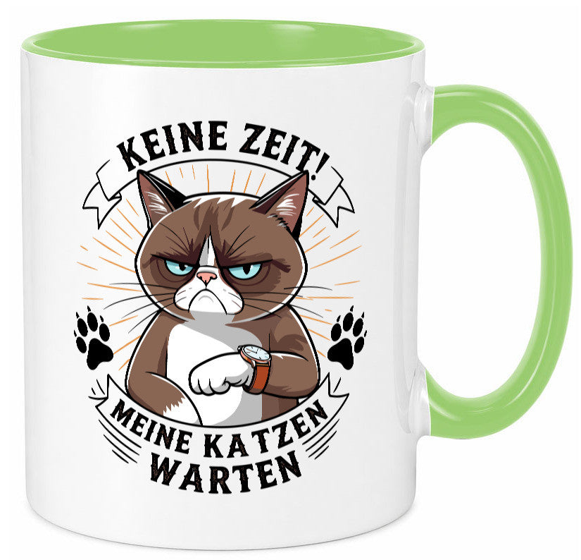 Keine Zeit meine Katzen Warten | Schwarze Katze Geschenkidee Tierliebhaber