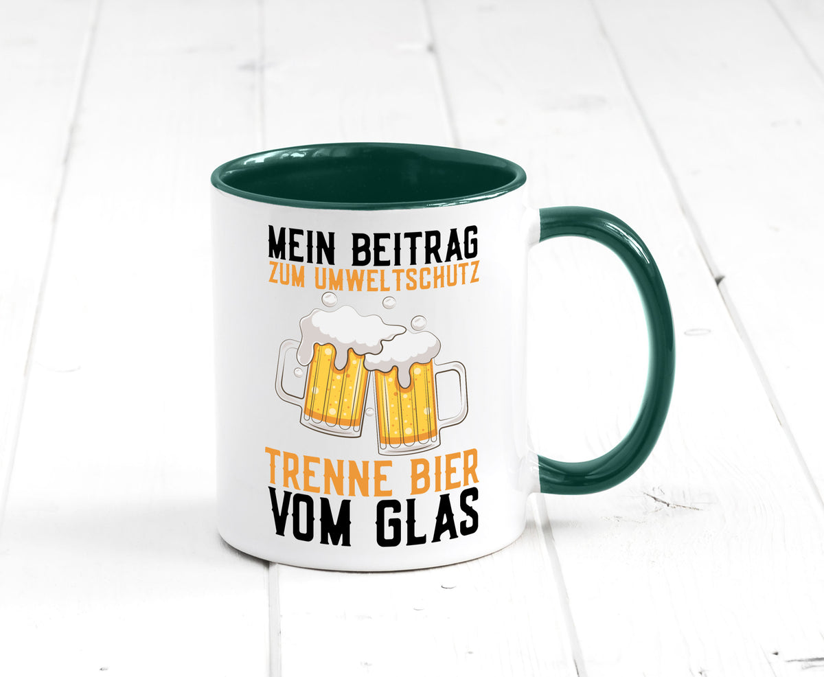Beitrag zum Umweltschutz | Biertrinker Party Pils lustiger Spruch Geschenk Tasse