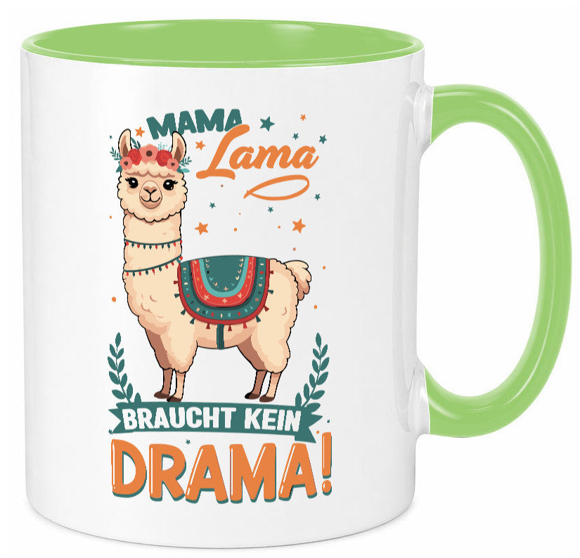 Mama Lama braucht kein Drama | Muttertag Humor Familie Geschenkidee Tasse