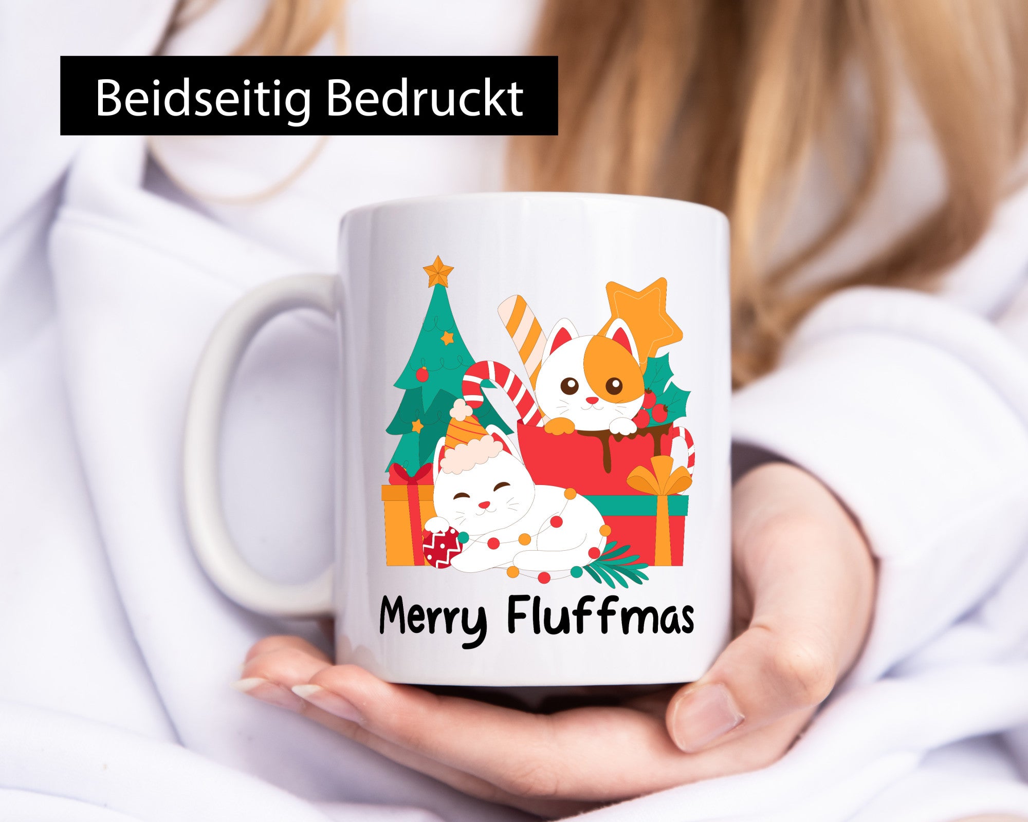 Merry Fluffmas | Weihnachten Katzen Weihnachtskatzen lustiger Spruch Geschenk