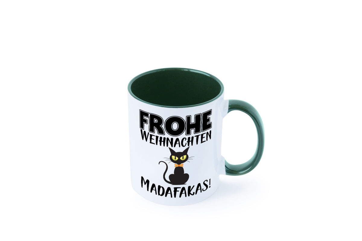 Frohe Weihnachten Madafakas! | Katze Tasse Vintage lustiger Spruch Geschenk