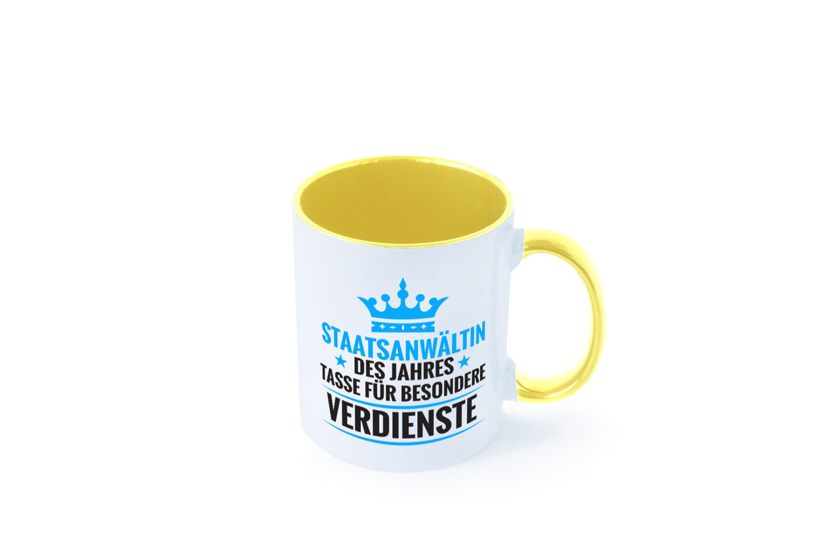 Besonderer Verdienst: Staatsanwältin | Anwältin lustiger Spruch Geschenk Humor Tasse