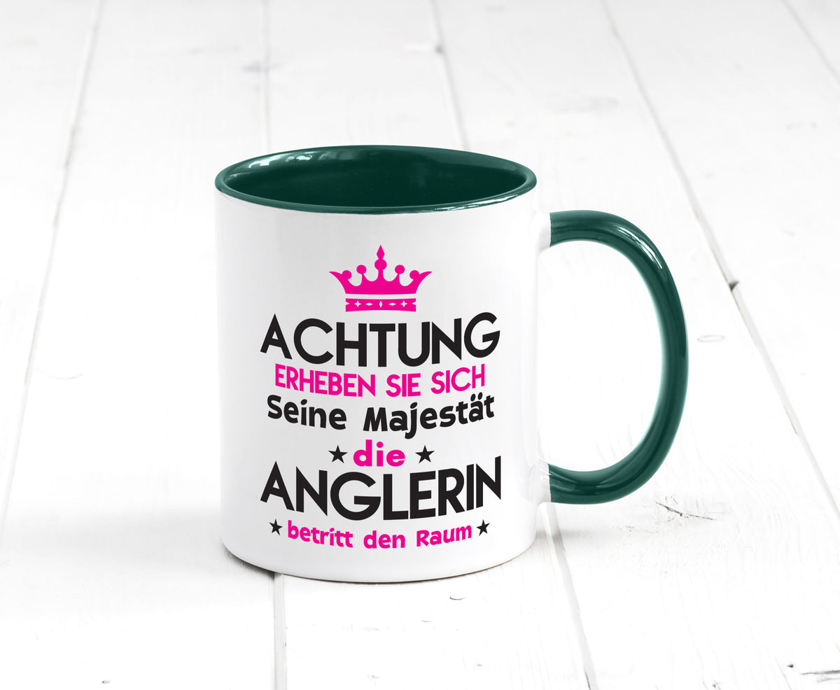Seine Majestät Anglerin | Angeln Fischerin lustiger Spruch Geschenk Humor Tasse