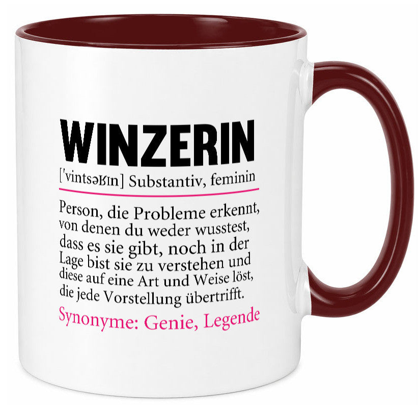 Winzerin | lustige Spruch Weinbauer Wein Beruf lustiger Geschenk Arbeit Tasse