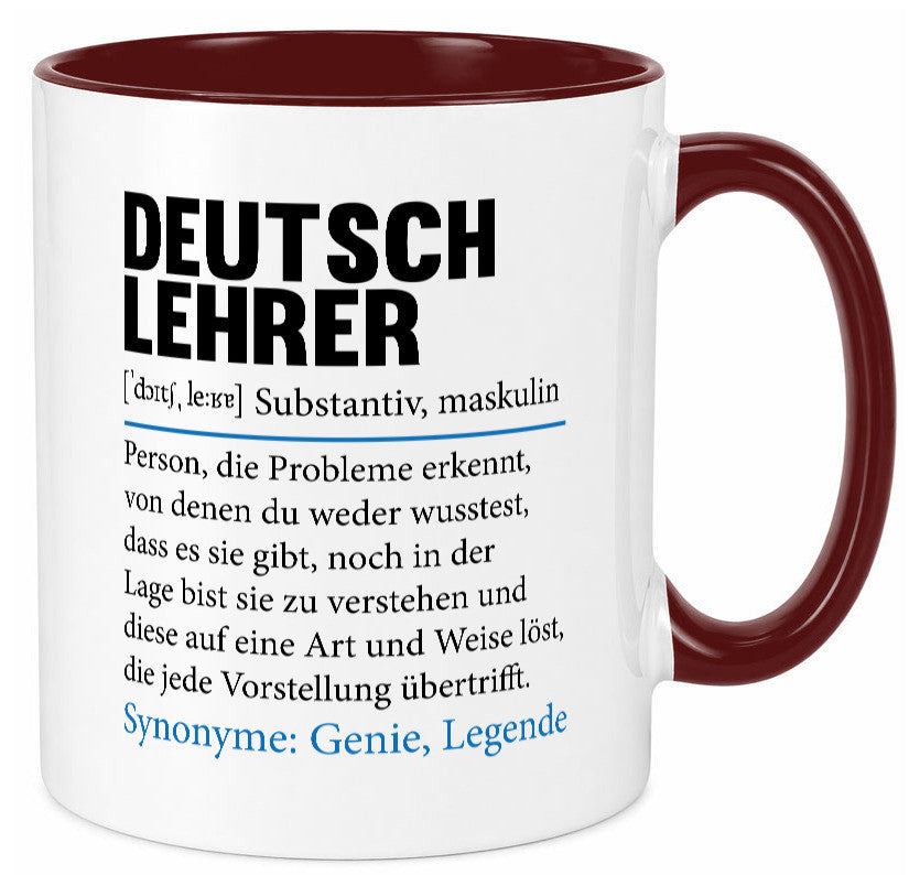 Deutschlehrer Spruch | Lehrer Schule Humor lustig Geschenkidee Geschenk Tasse