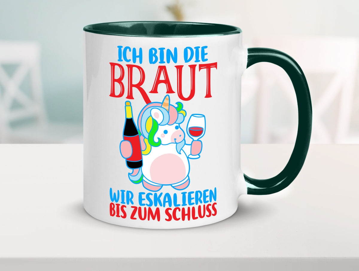 Junggesellinnenabschied | JGA Braut Einhorn Eskalation v2 lustig Humor Tasse