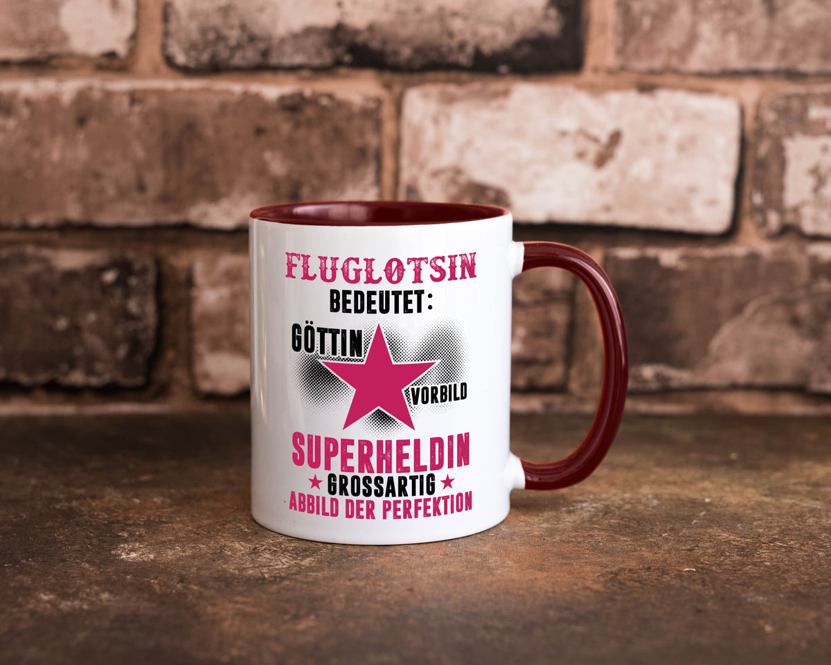 Bedeutung von Fluglotsin | Flughafen Flugverkehr Geschenkidee Humor Tasse
