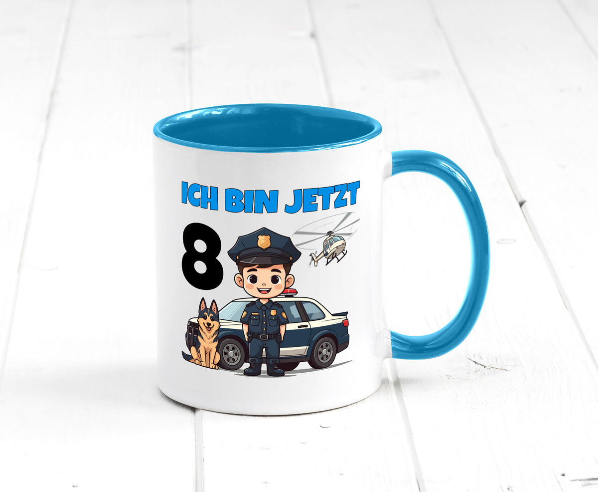 8. Geburtstag | 8 Jahre Polizei Kind Polizeiauto lustig Geschenkidee Geschenk Tasse