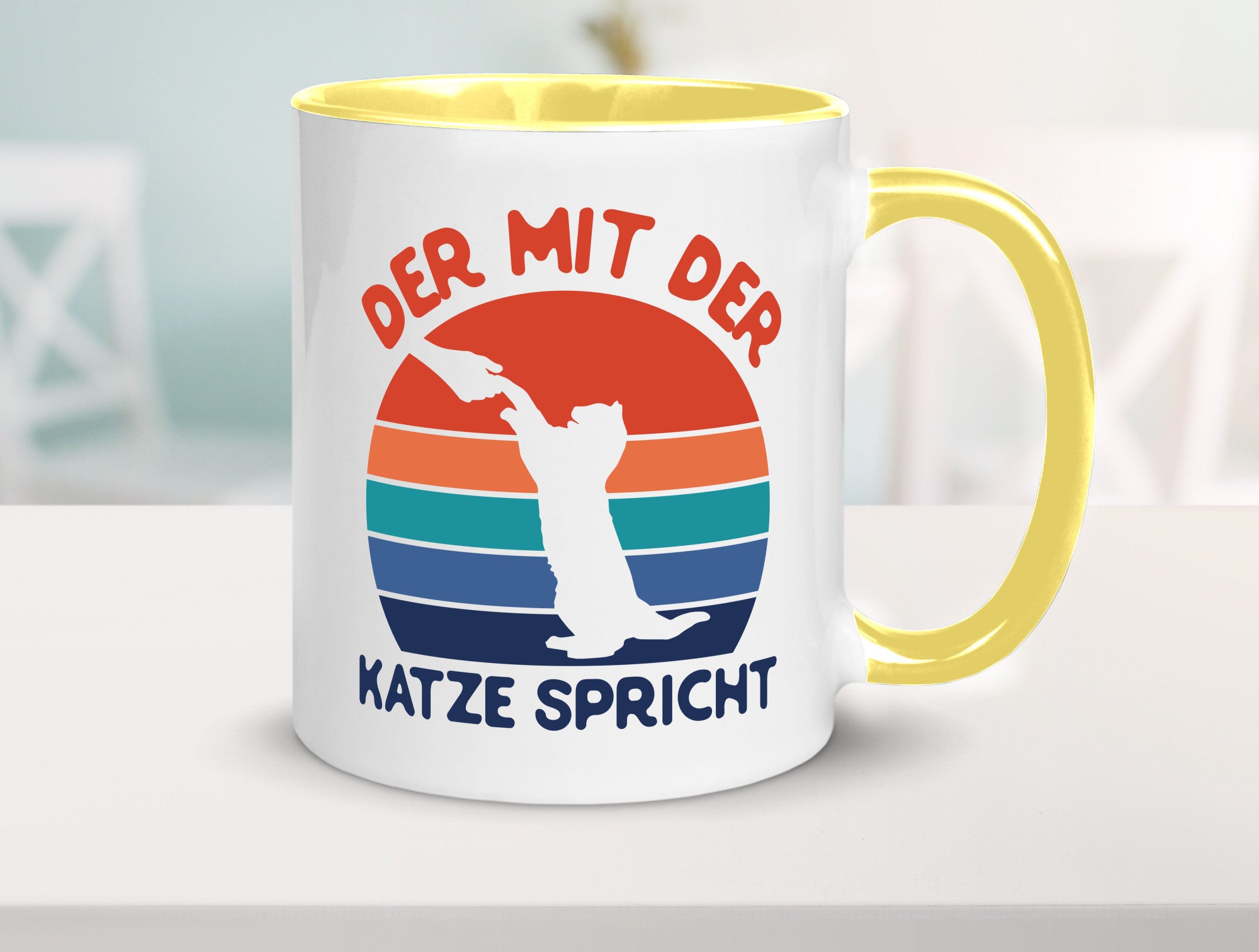 Der mit Katze Spricht | Katzenliebhaber Humor Tierliebhaber Geschenkidee Tasse
