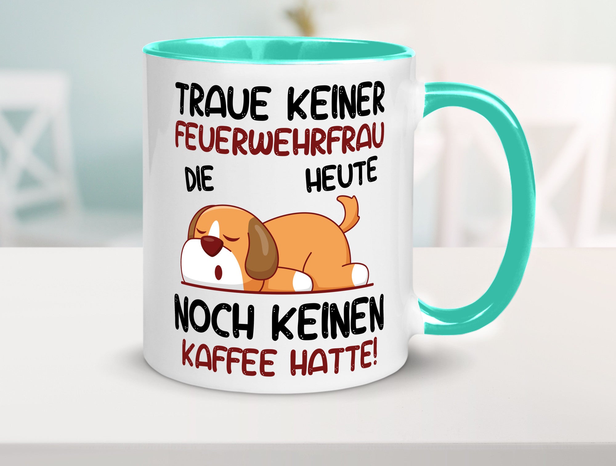 Traue keiner Feuerwehrfrau | Feuerwehr lustig Humor Geschenkidee Geschenk Tasse