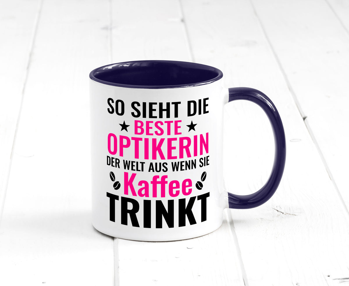 Kaffee trinkt: Optikerin | Augenoptik Geschenkidee Humor Tasse
