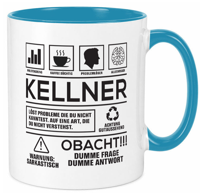 Achtung Probleme Kellner | kellnern Bedienung lustiger Spruch Geschenk Humor