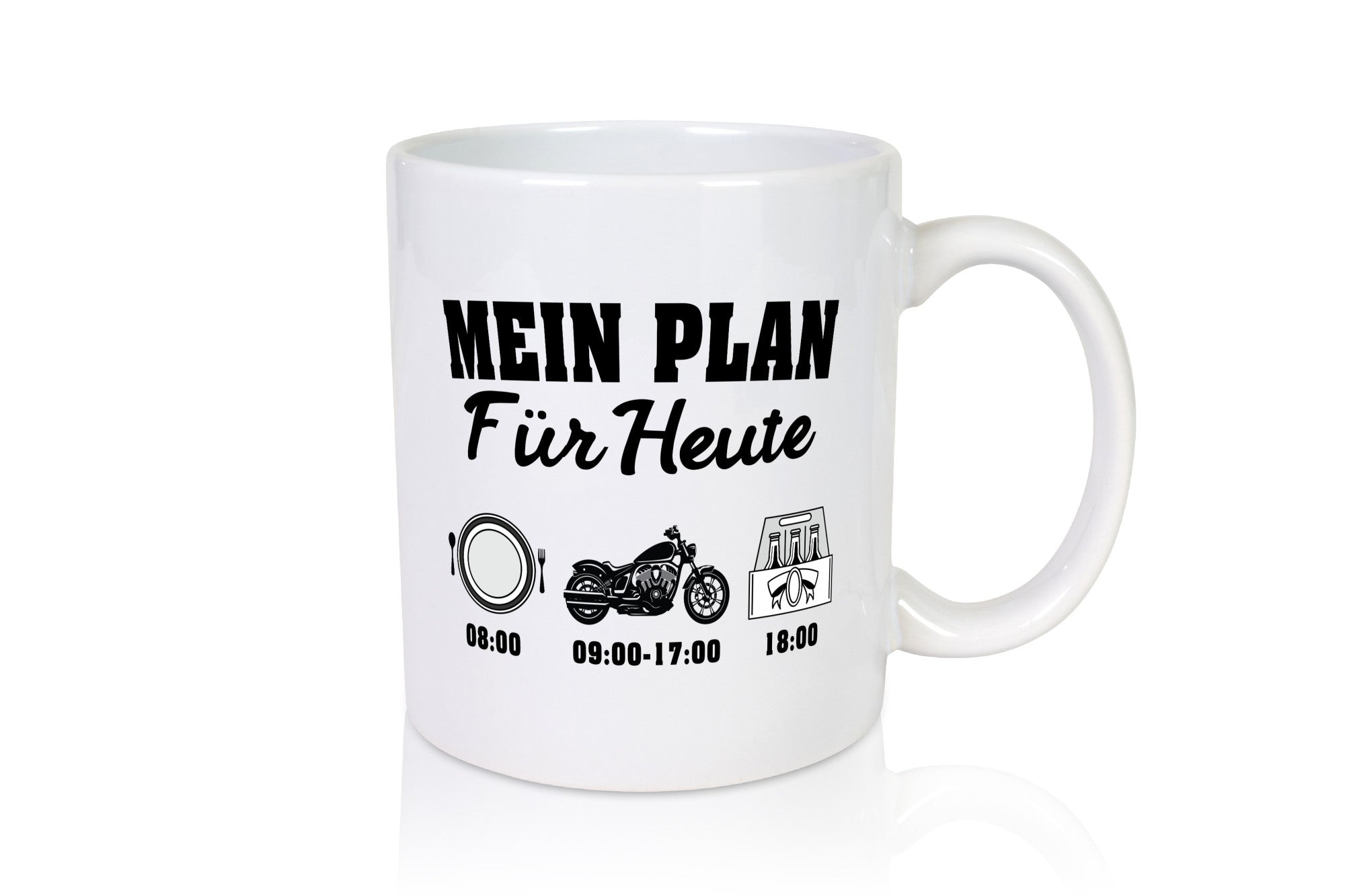 Mein Plan für heute | Frühstück Motorrad Trinken Humor Geschenkidee Tasse