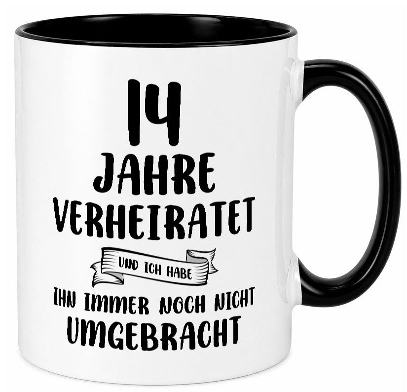 14 Jahre Verheiratet, immer noch am Leben! lustig Humor Geschenkidee Geschenk Tasse