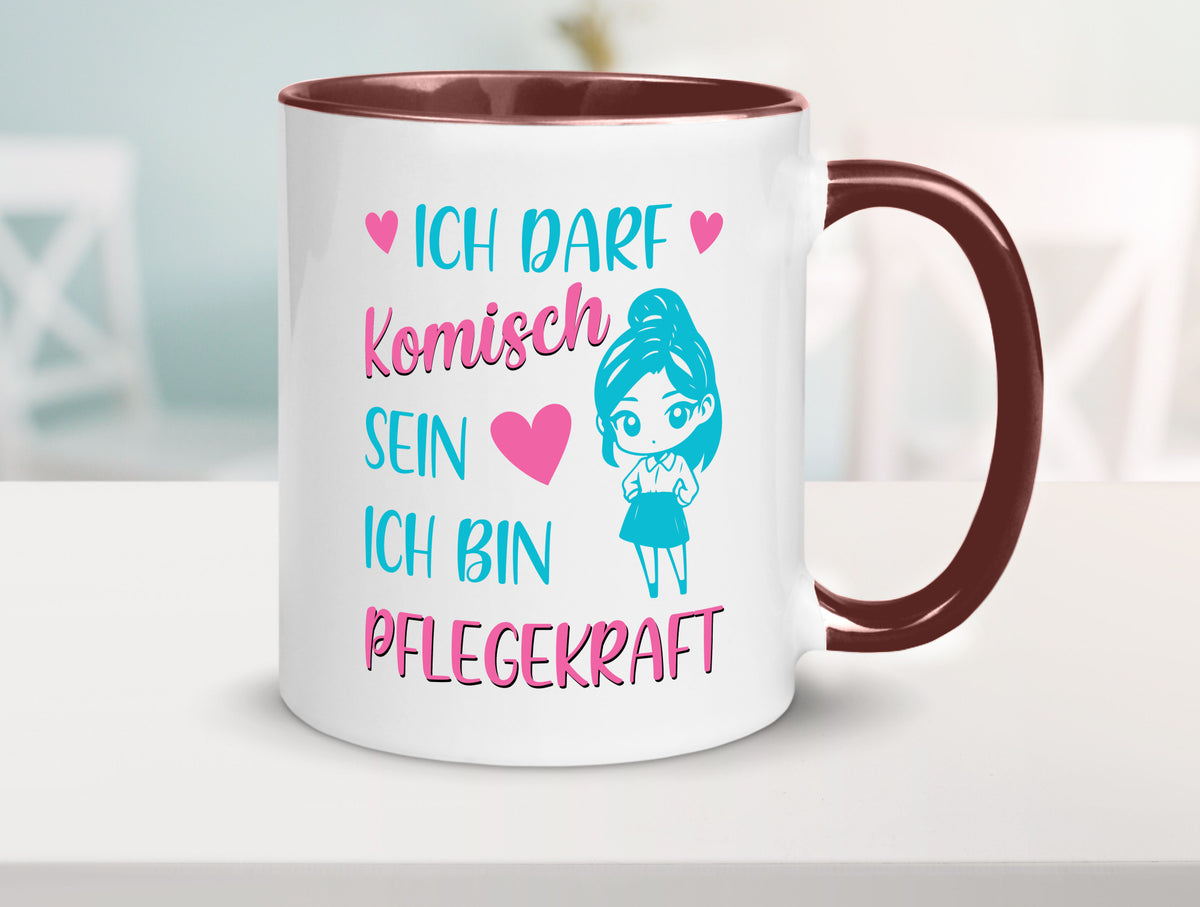 Ich darf komisch sein | Pflegekraft Geschenkidee Humor Tasse