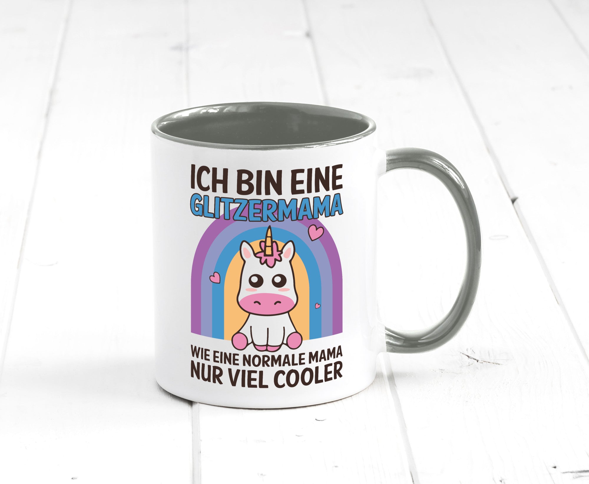 Glitzermama, wie normal, nur cooler | Einhorn Geschenkidee Familie Humor Tasse