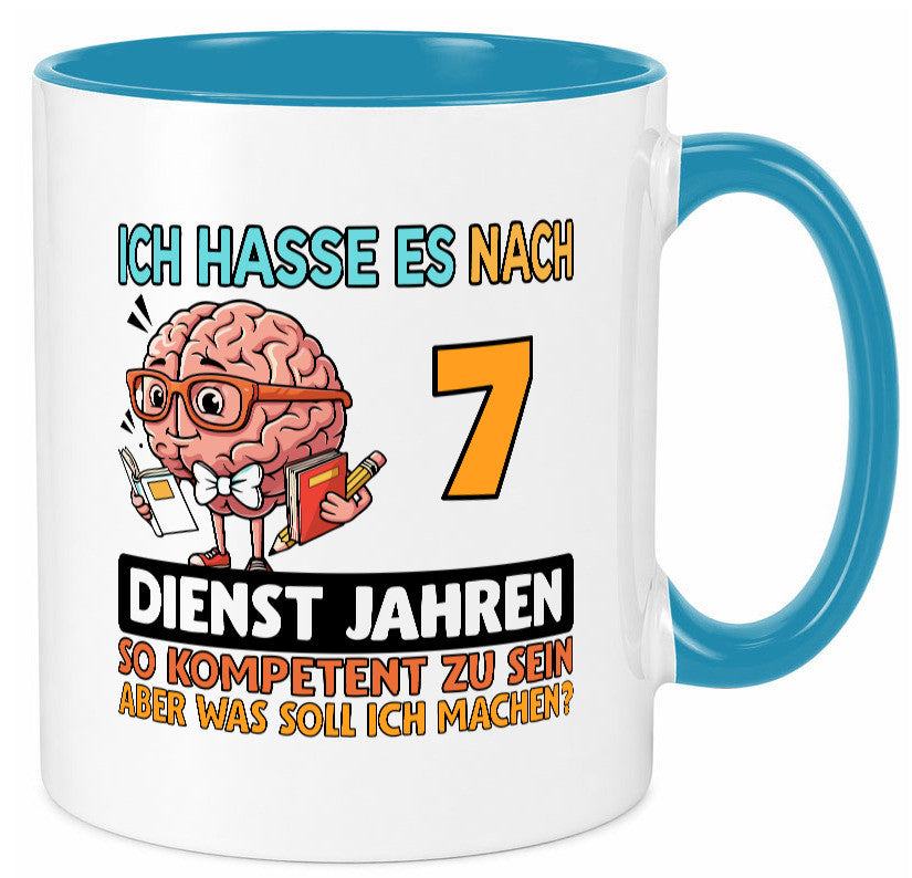 7 Dienstjahre | Arbeit Kompetent lustig Kollegen Büro Geschenk Tasse