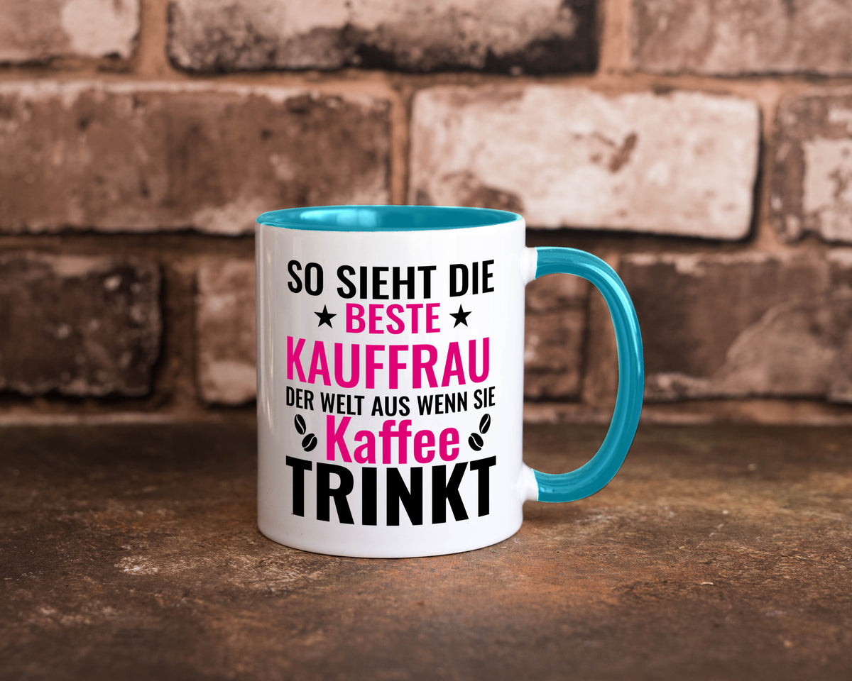 Kaffee trinkt: Kauffrau | Kauffrauen lustiger Spruch Geschenk Humor Tasse