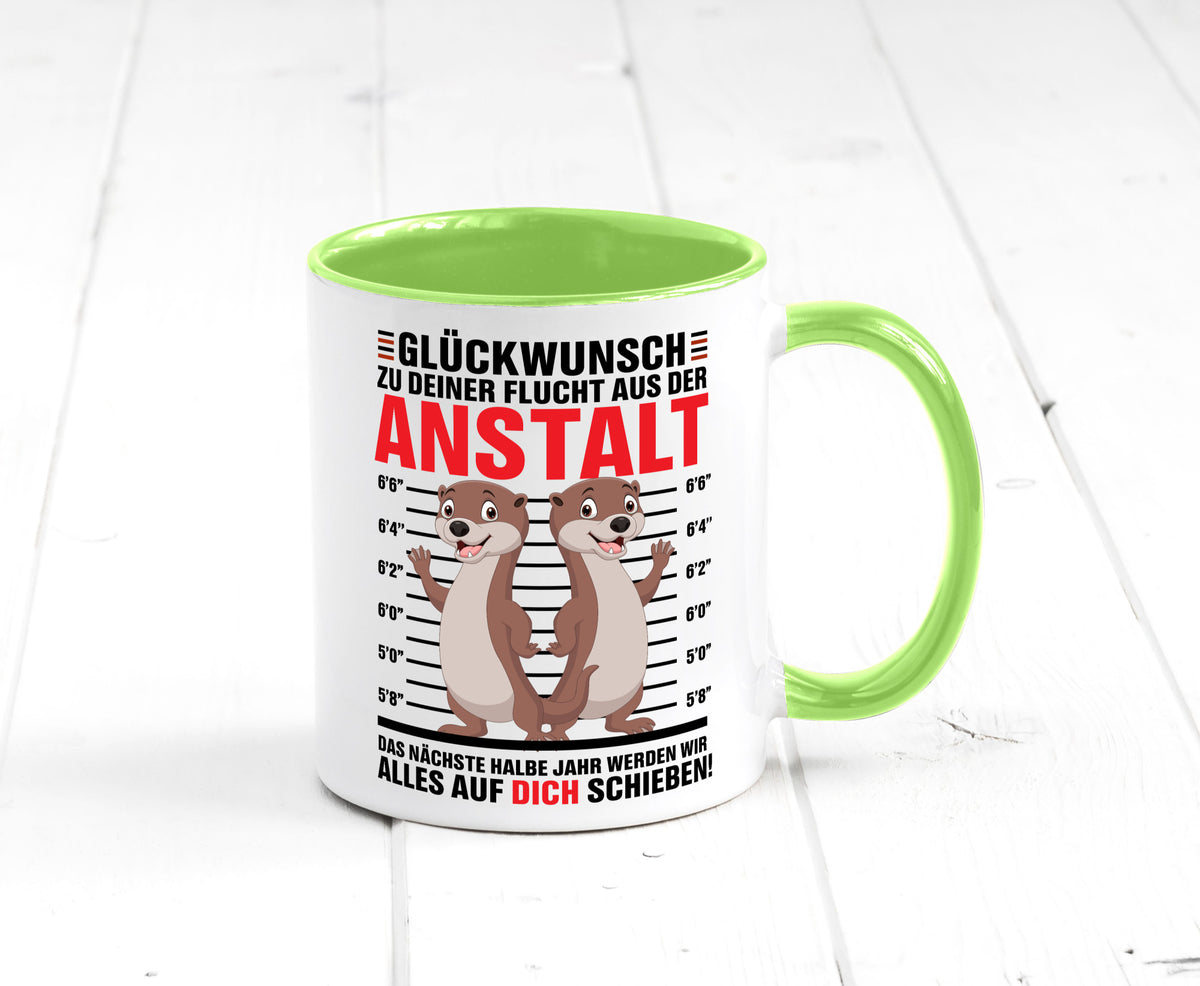Glückwunch zur Flucht | Jobwechsel Arbeitskollegen Geschenk Arbeit Kollegen Tasse