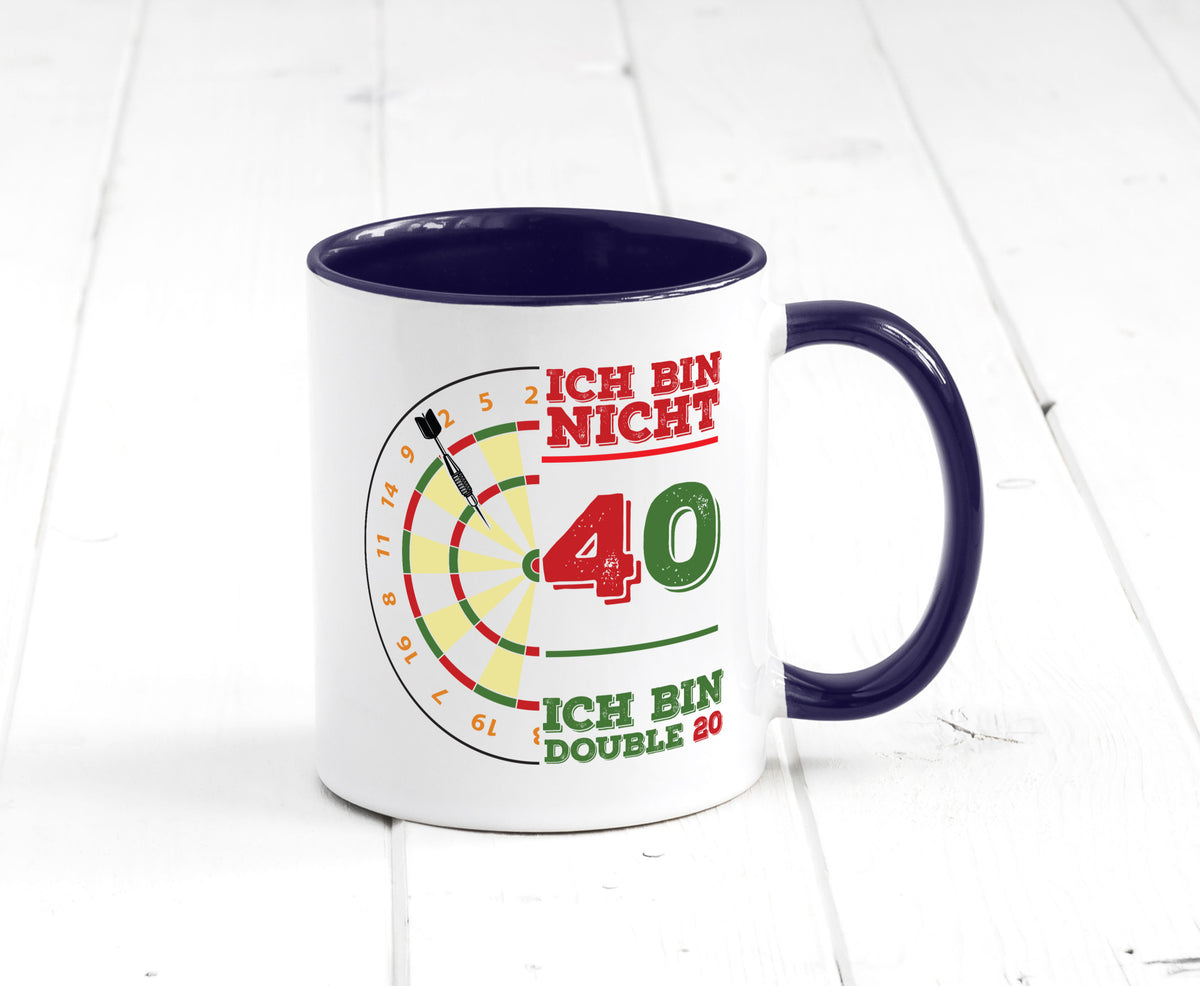 Ich bin nicht 40 double 80 | Dart spieler Geschenkidee Humor Tasse
