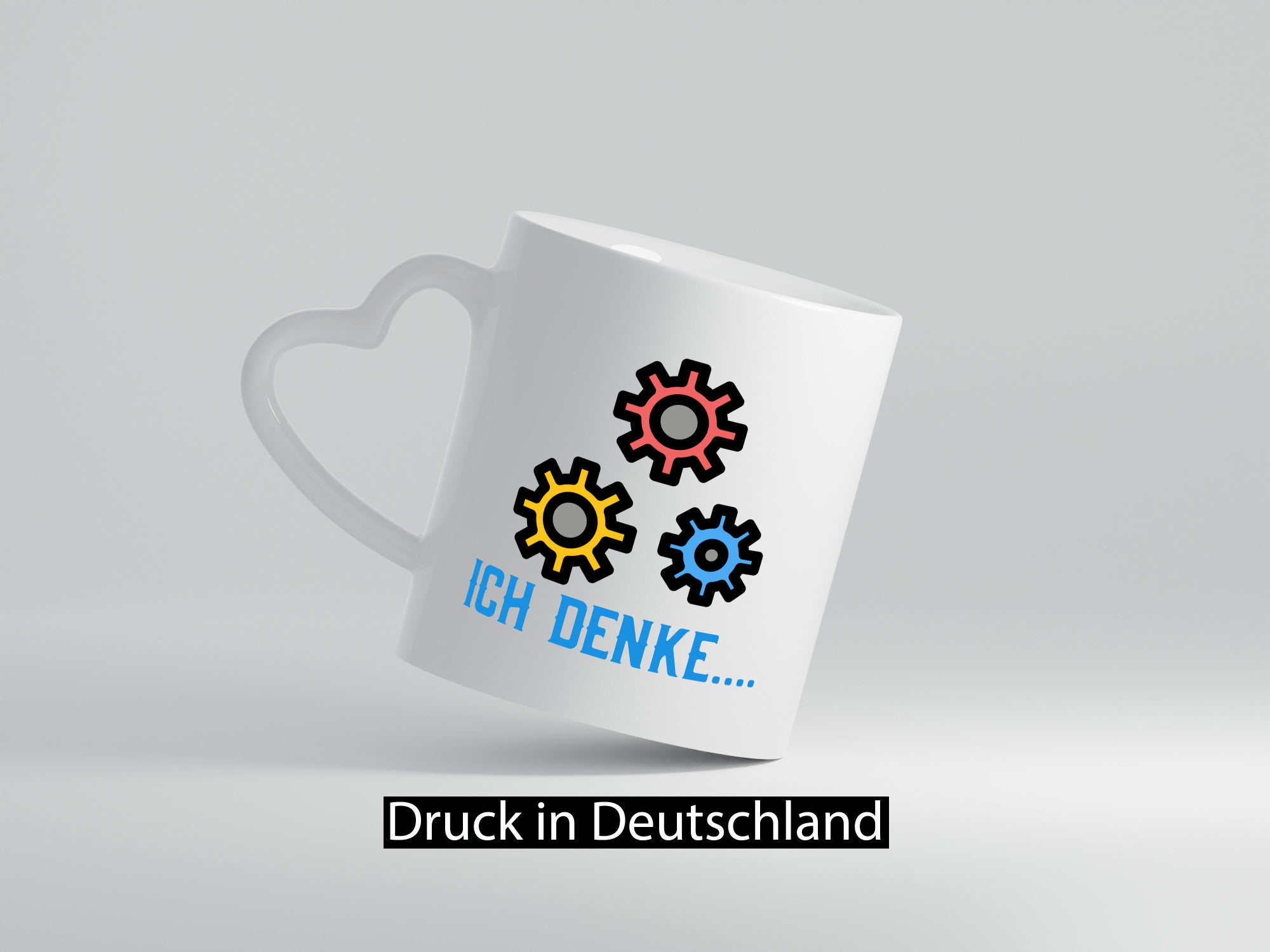 Ich denke | Nachdenken Zahnräder Gedanken kreisen lustig Humor Geschenkidee