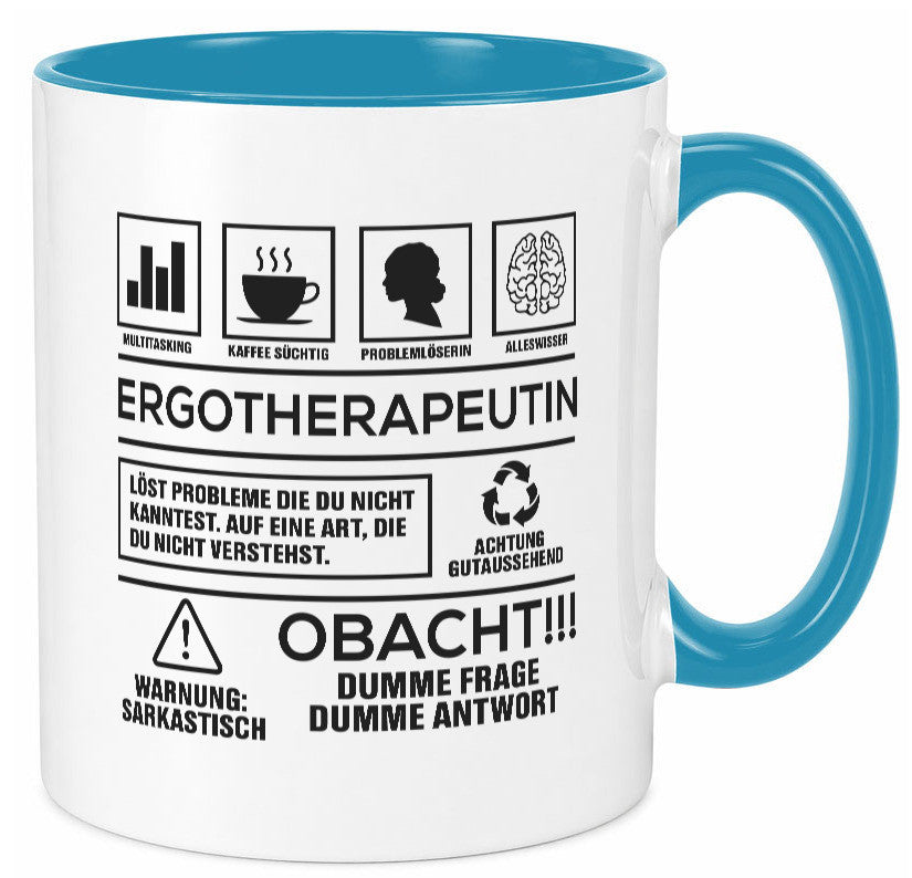 Achtung Probleme Ergotherapeutin | Ergotherapie lustiger Spruch Geschenk Humor Tasse