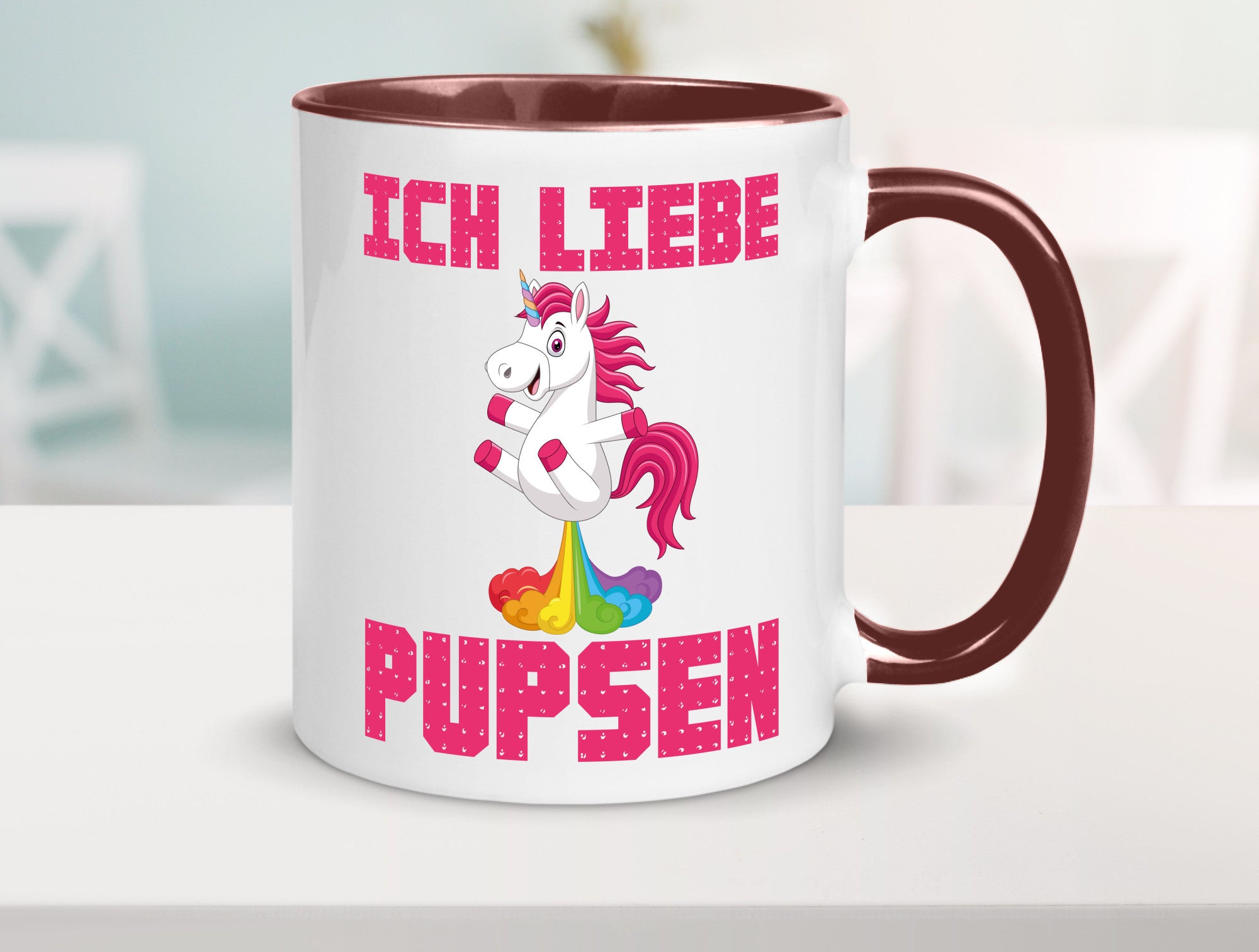 Ich liebe pupsen | Einhorn Pups lustiger Spruch Humor Geschenkidee Tasse