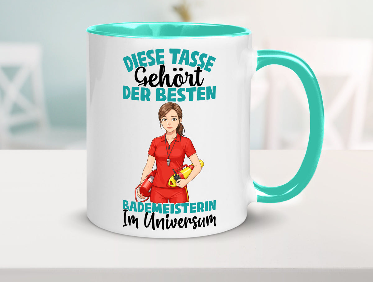 Im Universum: Bademeisterin | Schwimmmeisterin Geschenk Humor Geschenkidee Tasse