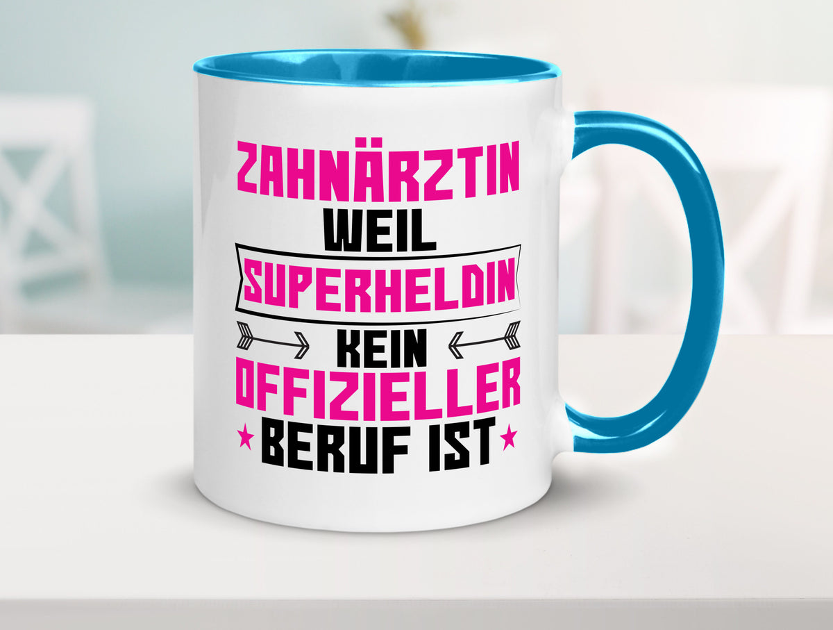 Superheldin Zahnärztin | Zahnmedizin Beruf Geschenkidee Arbeit Kollegen Büro Tasse