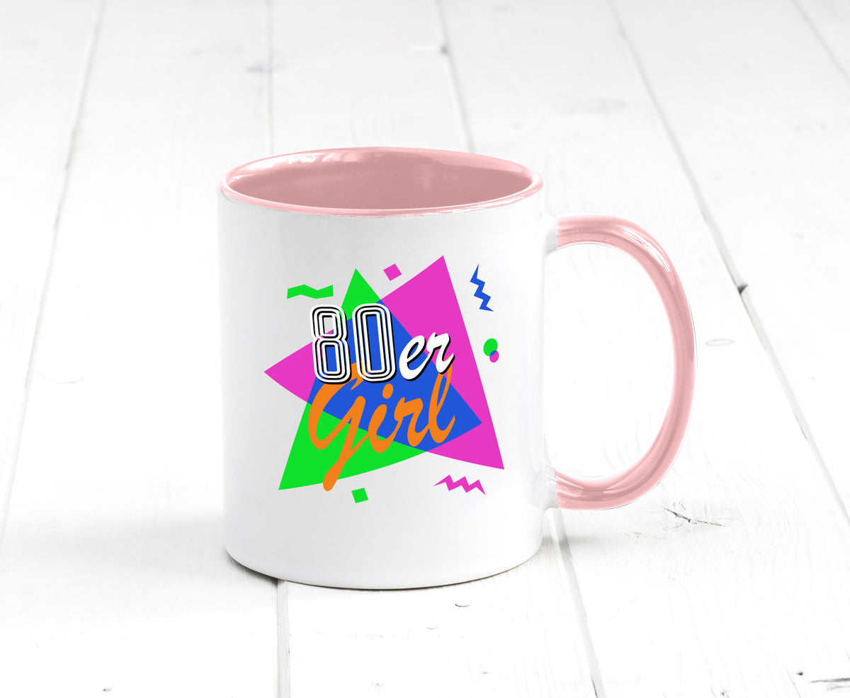 80er Girl - Jahre bunt + verrückt retro Humor Geschenkidee Tasse