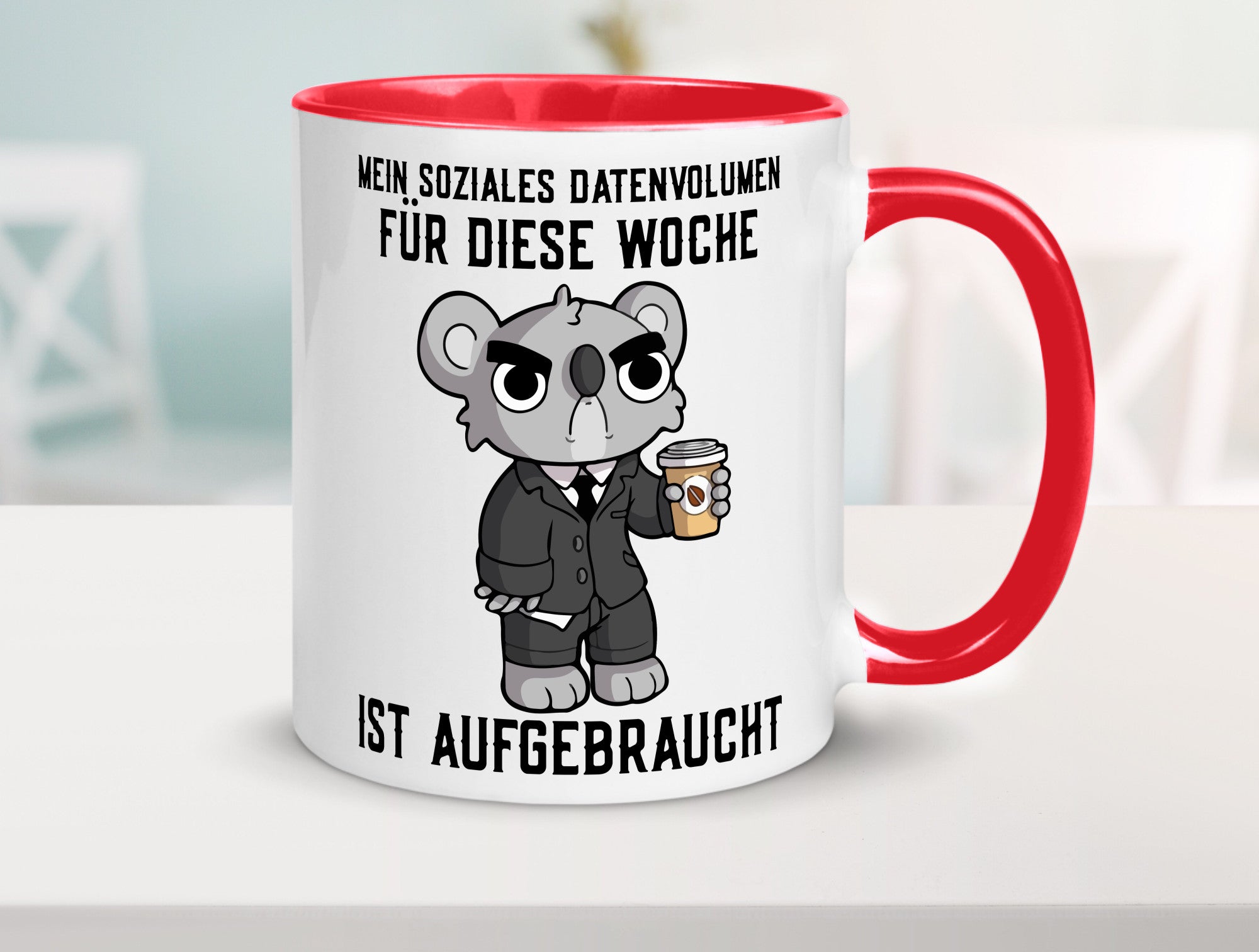 Soziales Datenvolumen | wütender Bär Einzelgänger Nerd Geschenkidee Humor Tasse