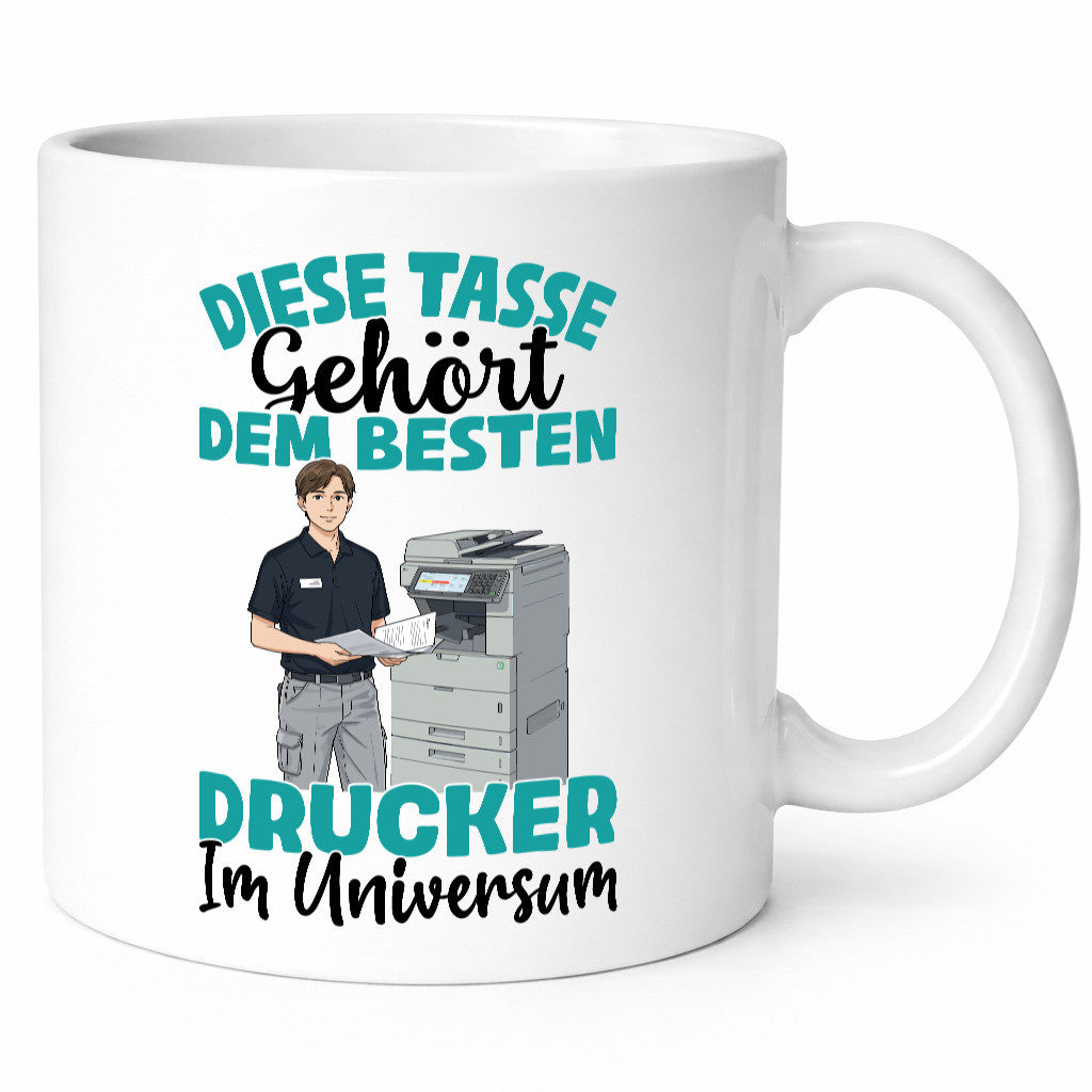 Im Universum: Drucker | Druckerei Print Medien Geschenkidee Humor Tasse