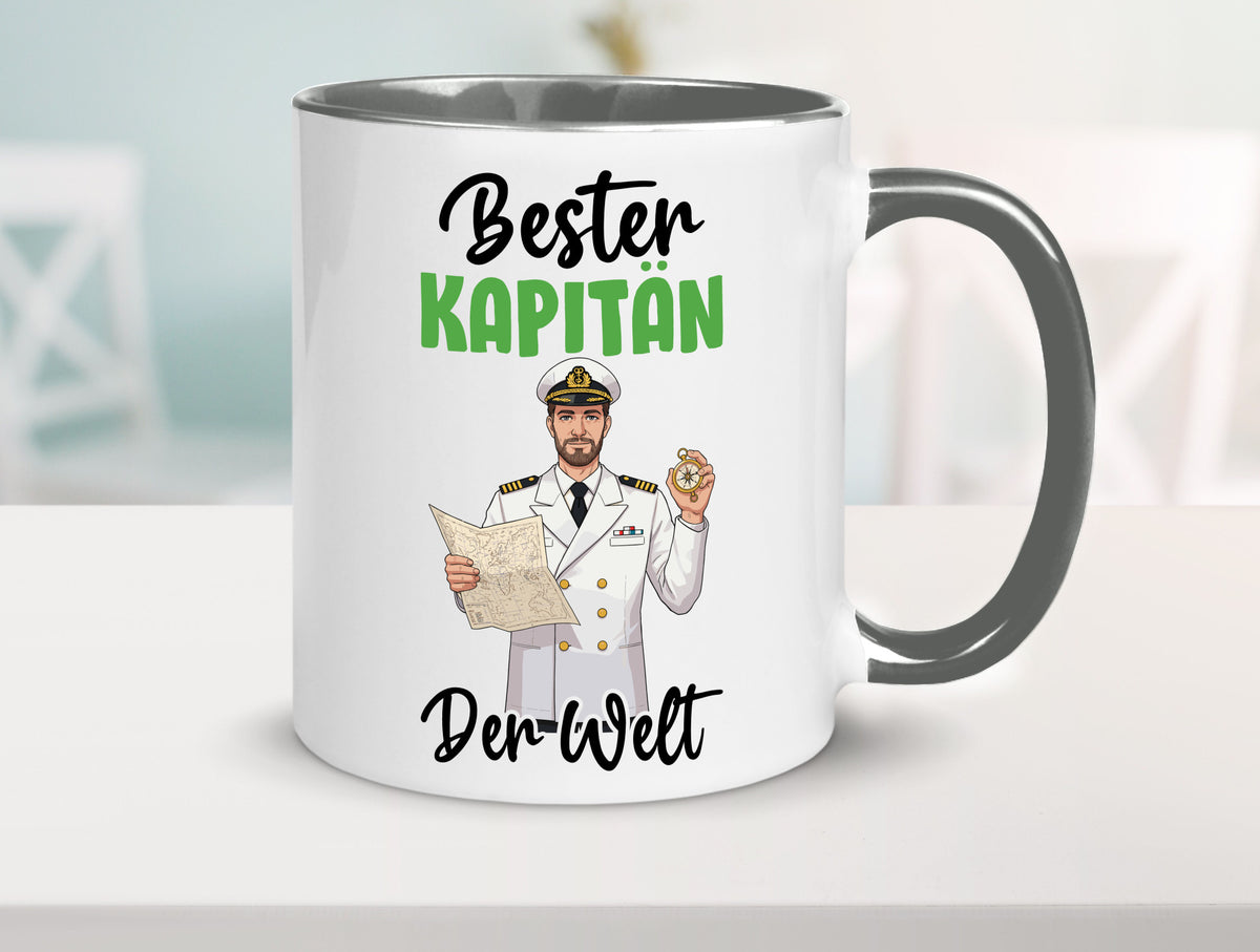 Bester Kapitän | Schiffskapitän Schiff v2 Geschenk Humor Geschenkidee lustiger Tasse