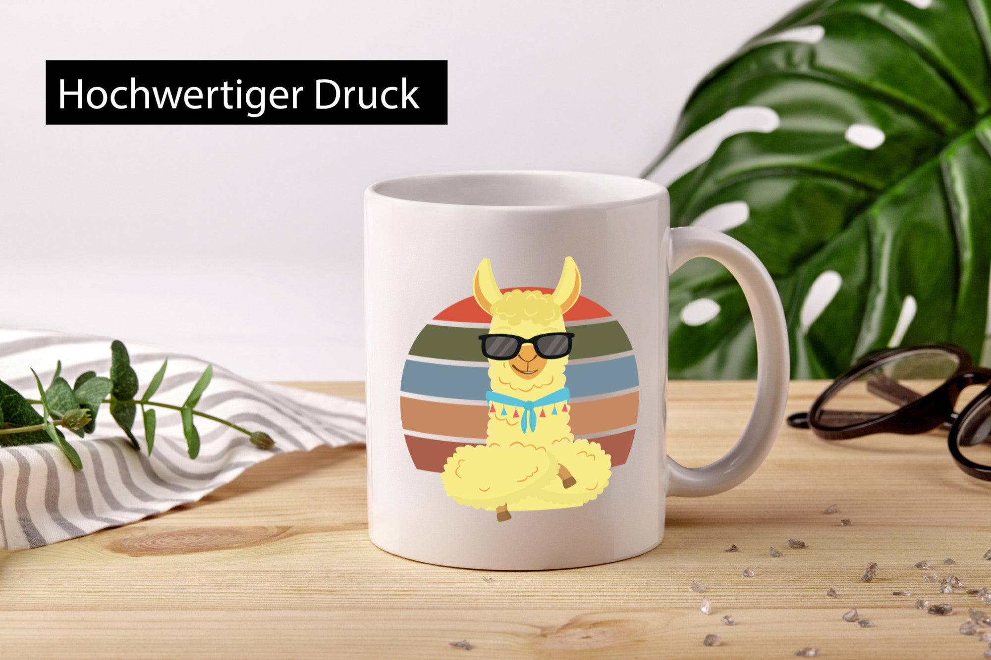 Cooles Alpaka | Lama Tasse Sonnenbrille Sommer lustig Humor Geschenkidee
