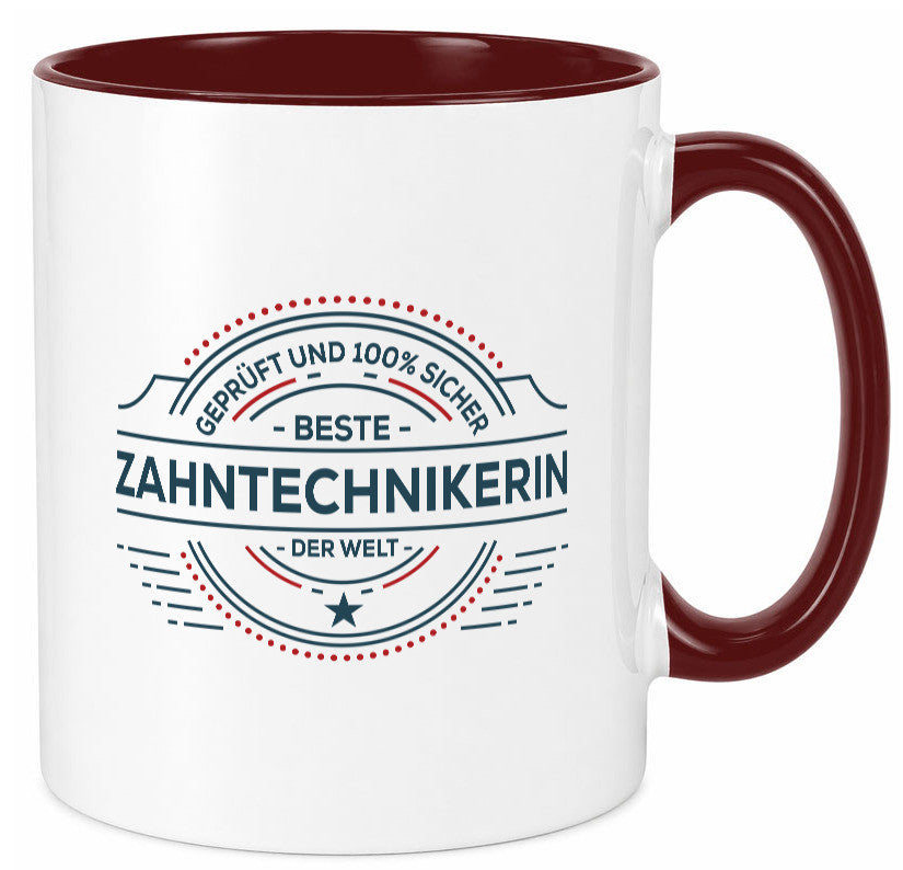 Geprüft und sicher: Zahntechnikerin | Zahnmedizin Geschenkidee Humor Tasse