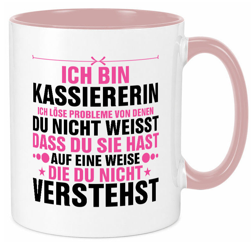 Löse Probleme: Kassiererin v2 lustiger Spruch Geschenk Humor Geschenkidee Tasse