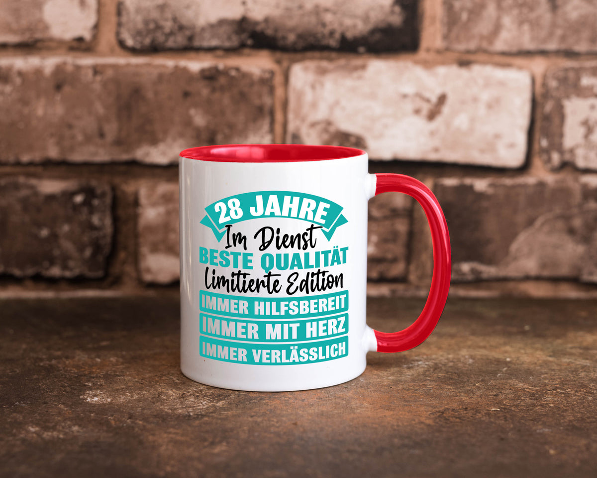 28 Jahre im Dienst | Jubiläum Arbeit lustig Kollegen Büro Geschenk Tasse