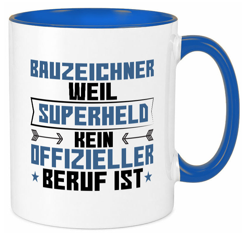 Superheld Bauzeichner | Zeichner Geschenk Humor Geschenkidee lustiger Spruch Tasse