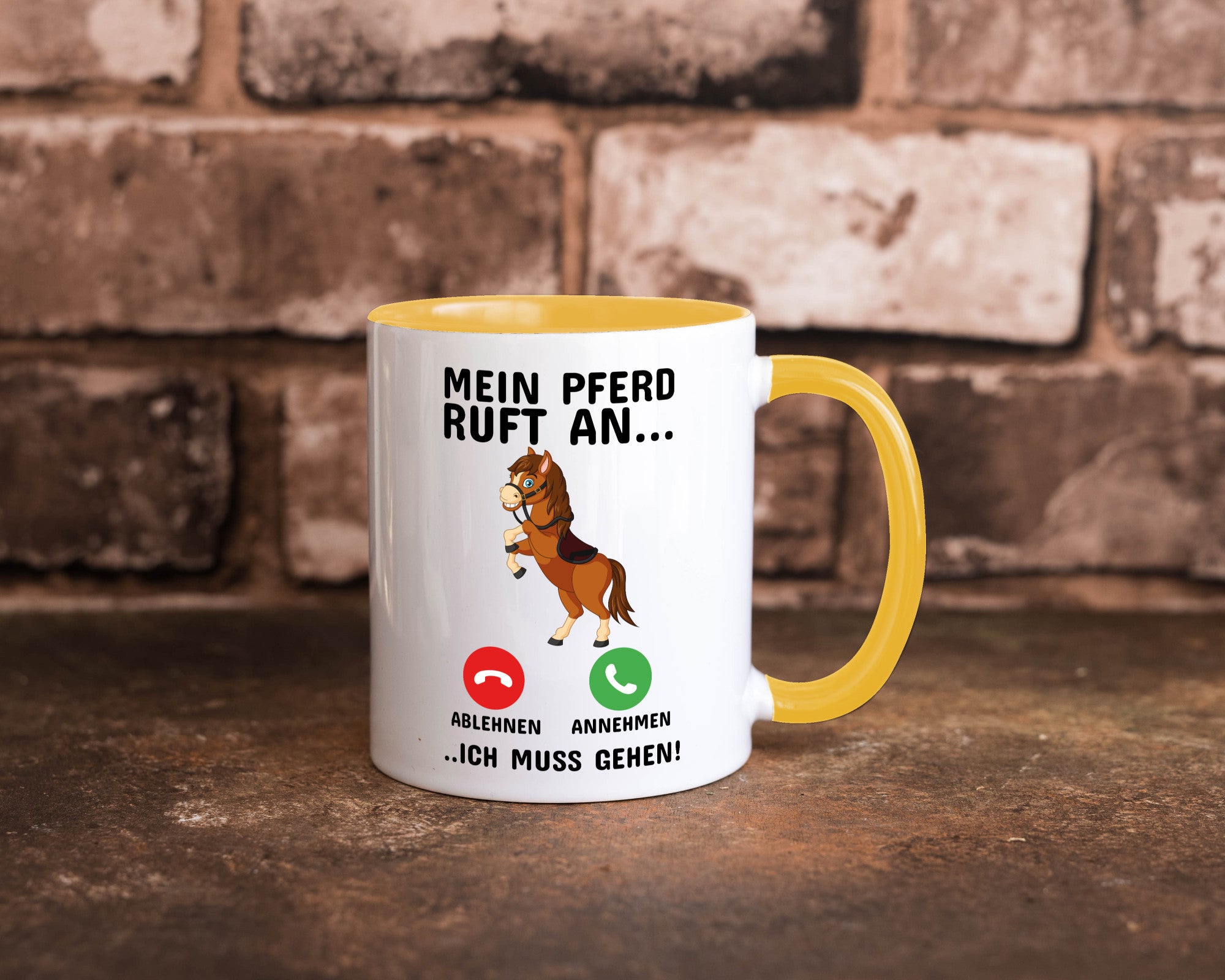 Mein Pferd ruft an Humor Geschenkidee Tasse