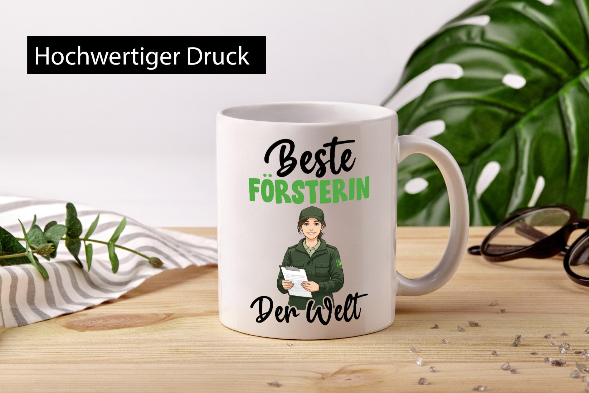 Beste Försterin | Forst Arbeit v2 lustiger Spruch Geschenk Kollegen Büro Tasse