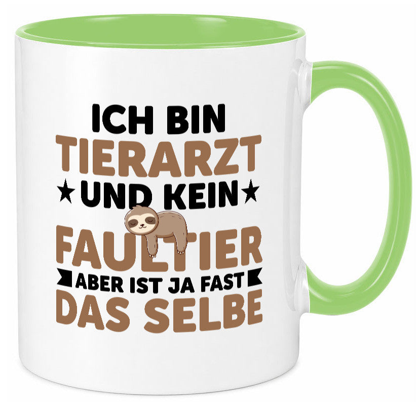 Ich bin kein Faultier: Tierarzt | Tiermedizin Mediziner v2 lustiger Spruch Tasse