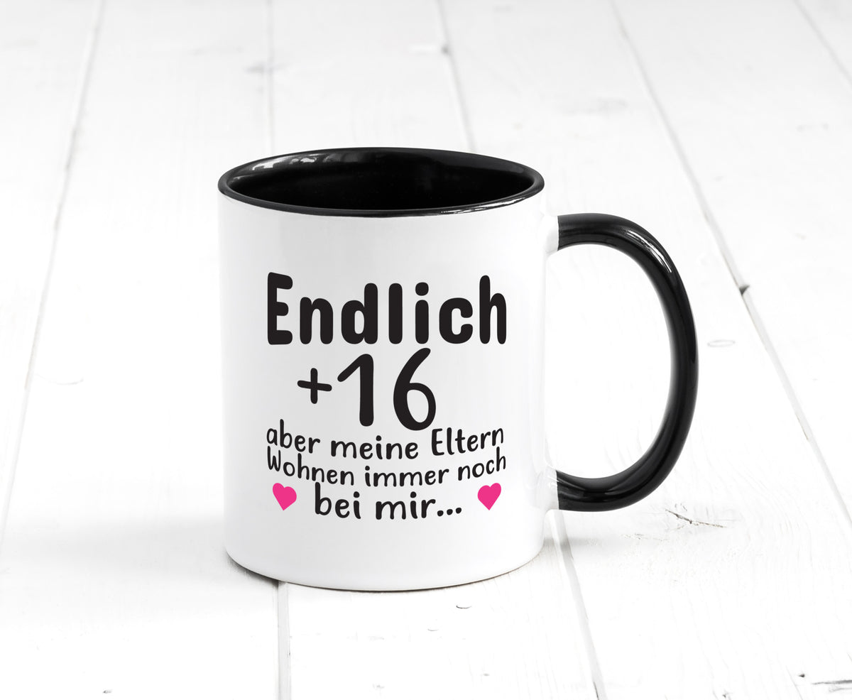 Endlich 16 | Geburtstag Tasse Spruch Mädchen Geschenkidee Humor
