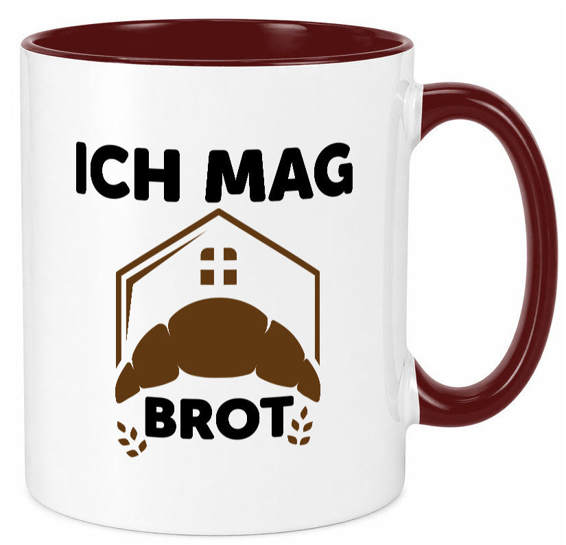 Ich mag Brot | Bäcker backen lustiger Spruch Geschenk Humor Geschenkidee Tasse