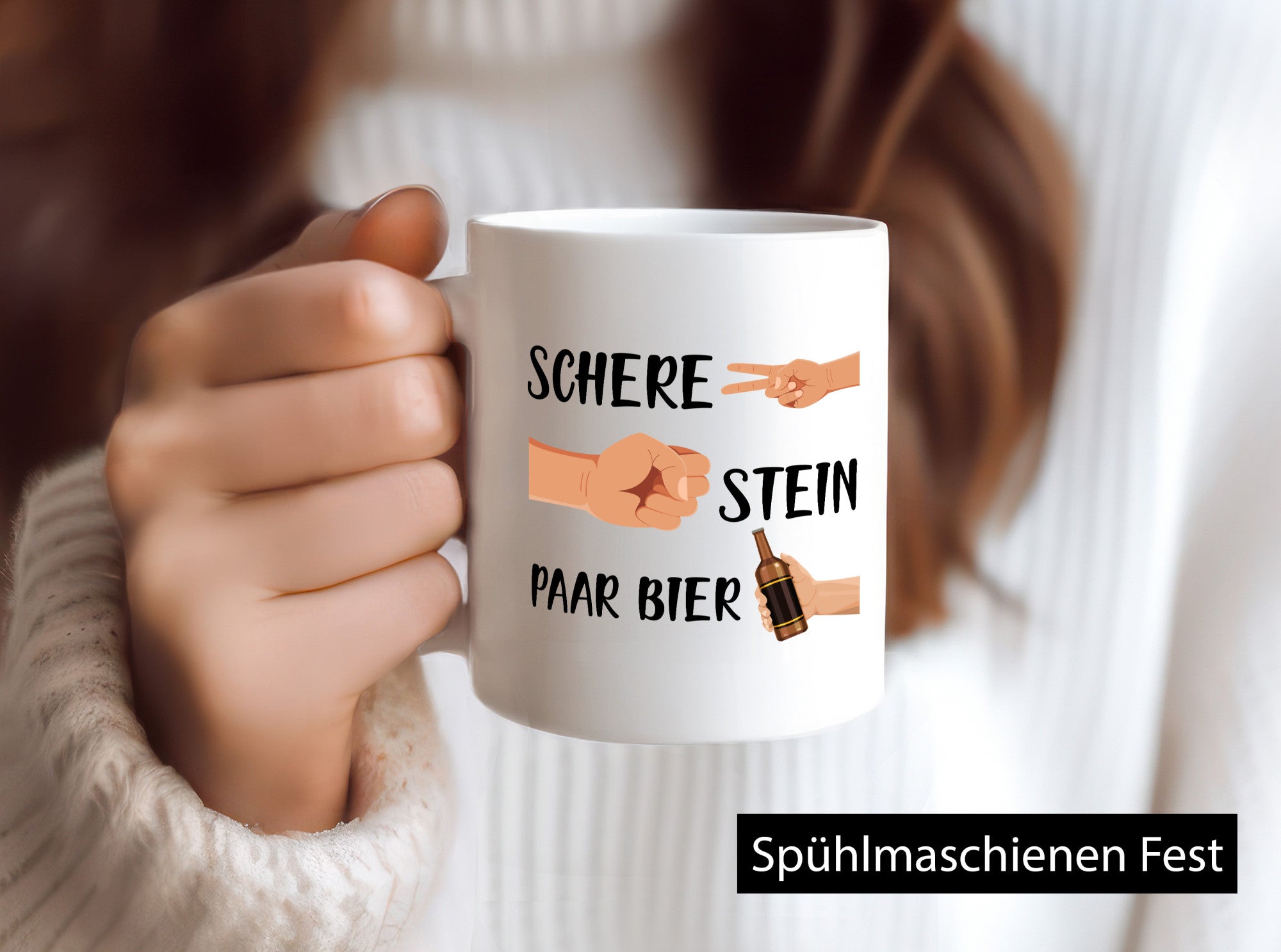 Schere Stein paar Bier | Biertrinker Party Pils lustig Humor Geschenkidee