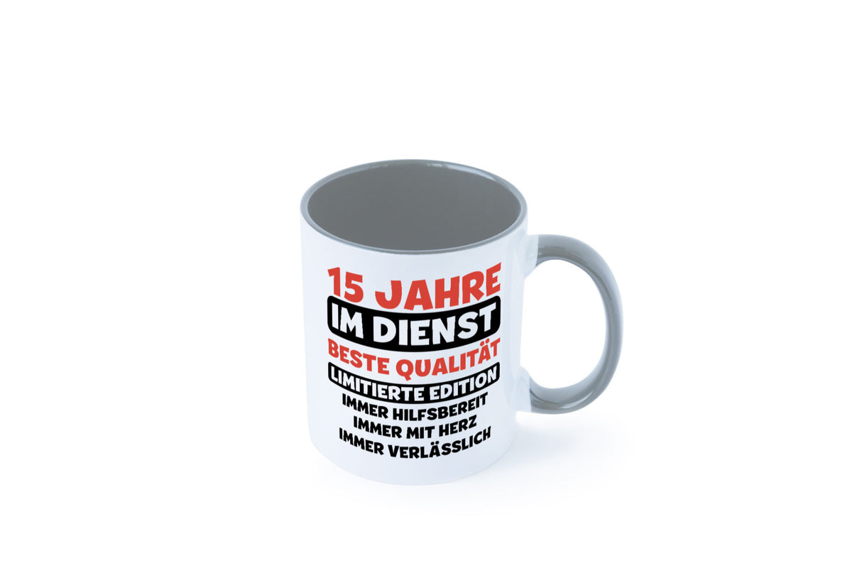 15 Jahre im Dienst | Jubiläum Arbeit v3 lustig Kollegen Büro Geschenk Tasse